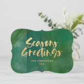 Goudmetallische smaakjes feestdagenkaart (Staand voorkant)