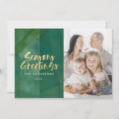 Goudmetallische smaakjes feestdagenkaart (Voorkant)