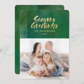 Goudmetallische smaakjes feestdagenkaart (Voorkant / Achterkant)