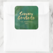 Goudmetallische smaakjes vierkante sticker (Tas)