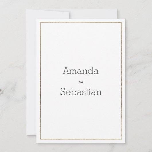 goudmijn groene bruingebladerde bruiloft kaart (Achterkant)