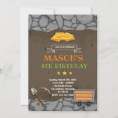 Goudmijn verjaardag thema Uitnodiging (Voorkant)