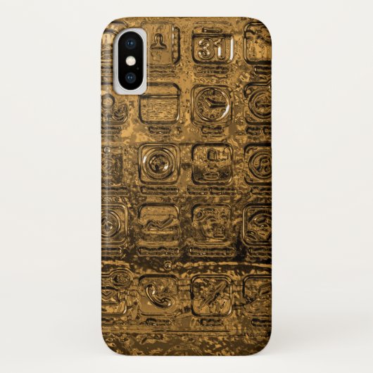Goudmobiele telefoonpictogrammen Case-Mate iPhone case (Achterkant)