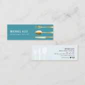 goudmodern chef-kok- en cateringvisitekaartje mini visitekaartje (Voorkant / Achterkant)