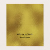 Goudmoderne achtergrond visitekaartje (Buitenkant ongevouwen)