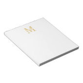 Goudmonogram en naam op maat notitieblok (Schuin)