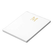 Goudmonogram en naam op maat notitieblok (Linkerzijde)