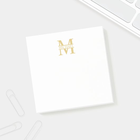 Goudmonogram en naam op maat post-it® notes