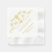 Goudmonogram gepersonaliseerd papier voor luiers servetten (Voorkant)