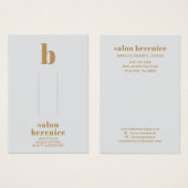 Goudmonogram haarklemmen voor oude typografie visitekaartje (Voorkant /achterkant)