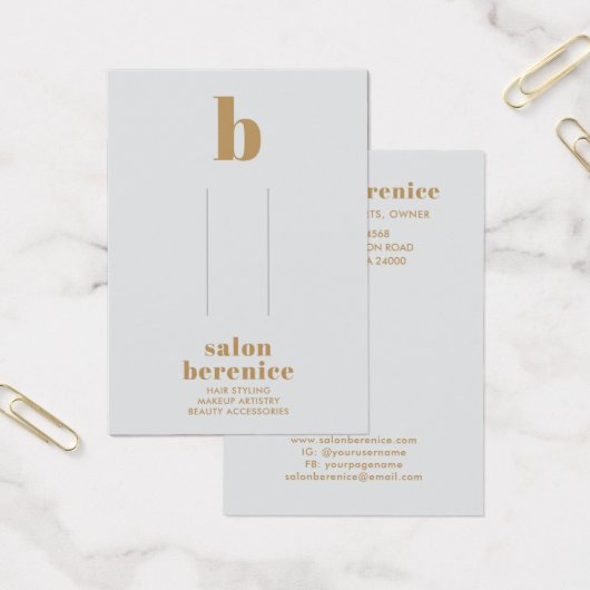 Goudmonogram haarklemmen voor oude typografie visitekaartje (Kantoor)