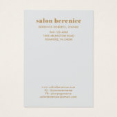 Goudmonogram haarklemmen voor oude typografie visitekaartje (Achterkant)