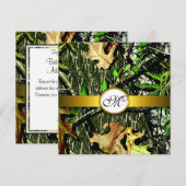 Goudmonogram jachtcampagne voor bruiloft kaart (Voorkant / Achterkant)