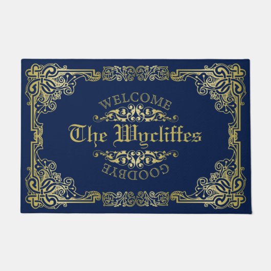 goudmonogram Kies uw achtergrondkleur Deurmat (Voorkant)