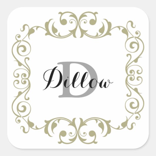 Goudmonogram Stickers (Voorkant)