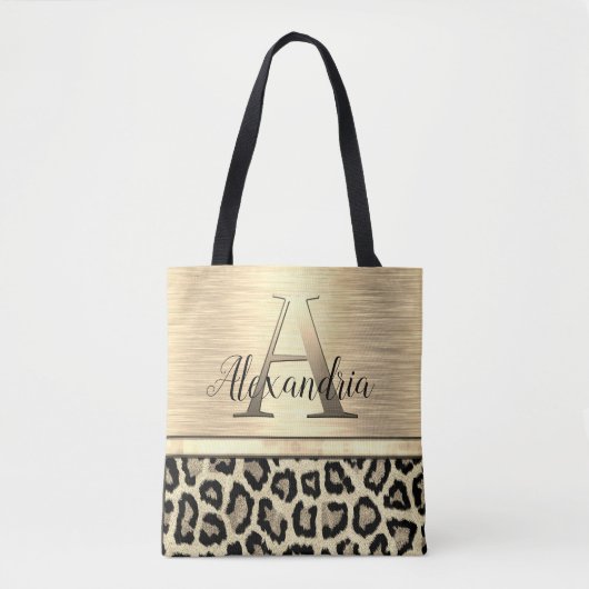 Goudmonogram Tote Bag (Voorkant)