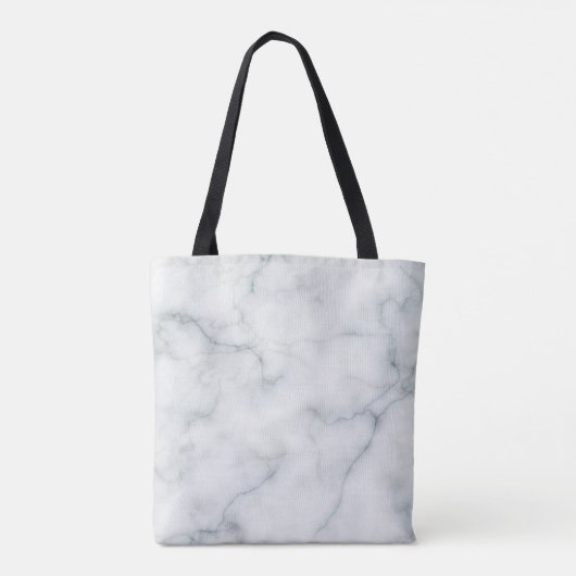 goudmonogram van elegant roos op witte marmer tote bag (Achterkant)