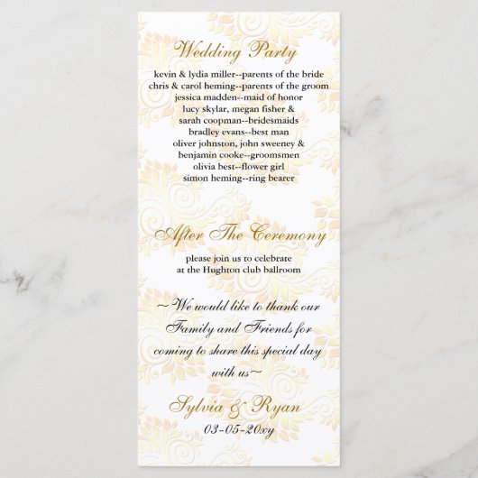 goudmonogram Weddenschap Programmakaart (Achterkant)