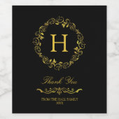  goudmonogram wijn etiket (Enkel label)