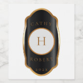 goudmonogram Wijnlabel Wijn Etiket (Enkel label)