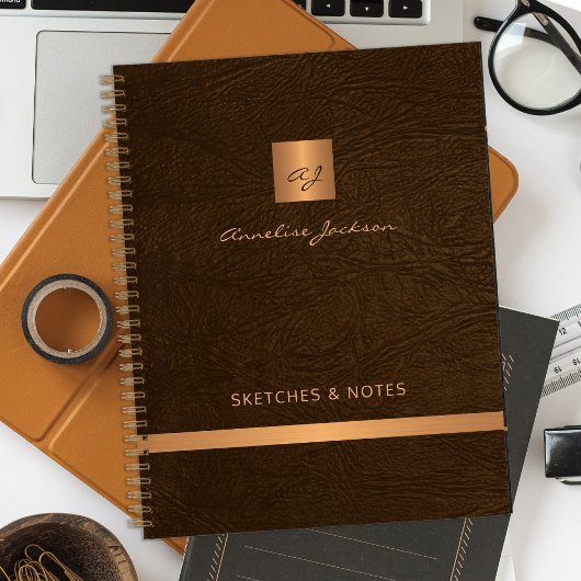 Goudmonogrammen elegant gepersonaliseerd notitieboek