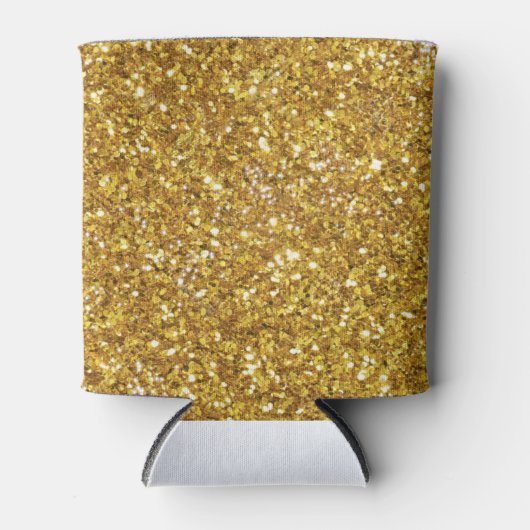 Goudmousserend glitterpatroon blikjeskoeler (Voorkant)