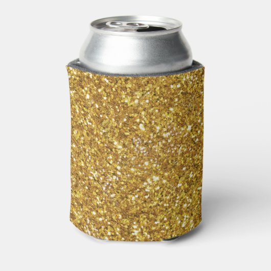 Goudmousserend glitterpatroon blikjeskoeler (Blikje Achterkant)