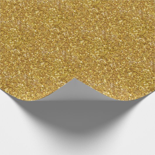 Goudmousserend glitterpatroon cadeaupapier (Hoek)