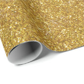 Goudmousserend glitterpatroon cadeaupapier (Rol Hoek)