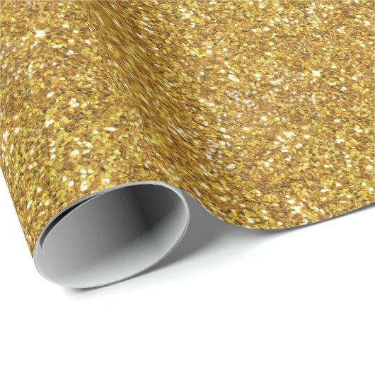 Goudmousserend glitterpatroon cadeaupapier (Rol Hoek)