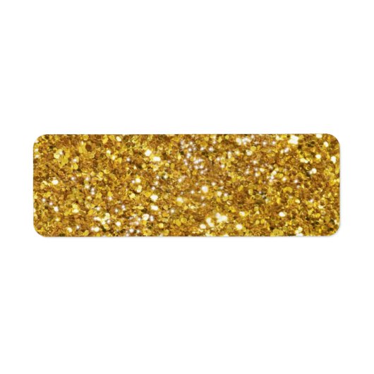 Goudmousserend glitterpatroon etiket (Voorkant)