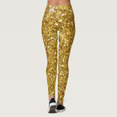 Goudmousserend glitterpatroon leggings (Achterkant)