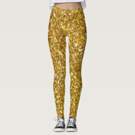 Goudmousserend glitterpatroon leggings