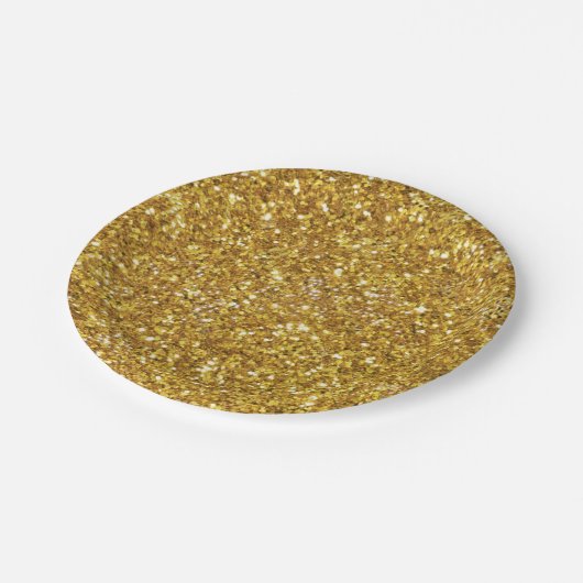 Goudmousserend glitterpatroon papieren bordje (Gekanteld)