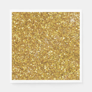 Goudmousserend glitterpatroon servet