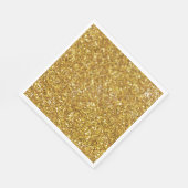 Goudmousserend glitterpatroon servet (Hoek)