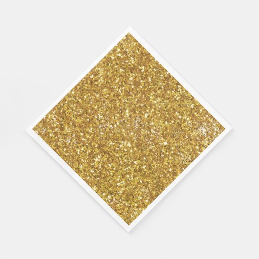Goudmousserend glitterpatroon servet (Hoek)