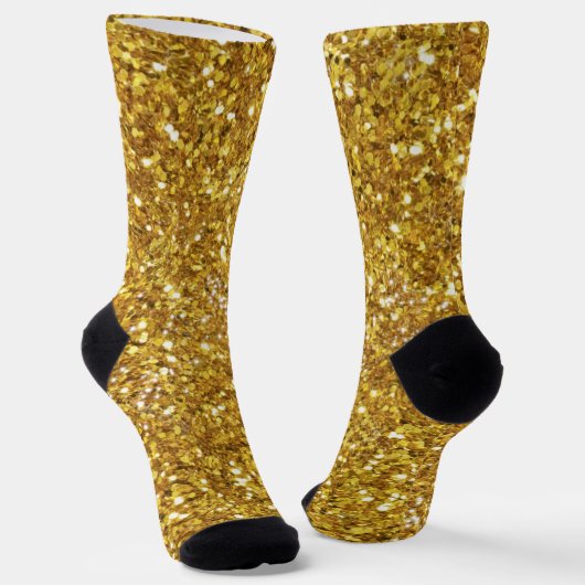 Goudmousserend glitterpatroon sokken (Gebogen)