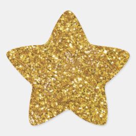 Goudmousserend glitterpatroon ster sticker