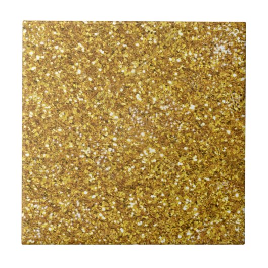 Goudmousserend glitterpatroon tegeltje (Voorkant)
