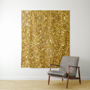 Goudmousserend glitterpatroon wandkleed