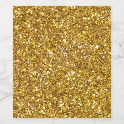 Goudmousserend glitterpatroon wijn etiket (Enkel label)