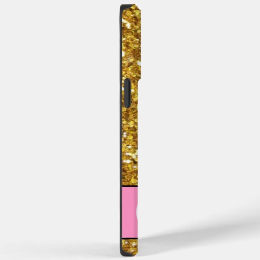 Goudmousserende glitter, oranje roze vlinder Case-Mate iPhone case (Achterkant / Rechts)