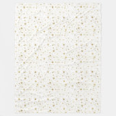 Goudmousserende sterren fleece deken (Voorkant)