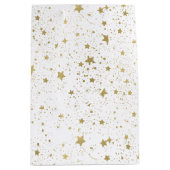 Goudmousserende sterren medium cadeauzakje (Voorkant)