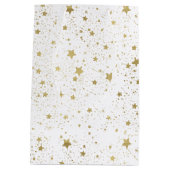 Goudmousserende sterren medium cadeauzakje (Achterkant)