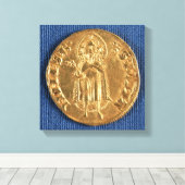 Goudmunt, met sint-janskruid uit de 16e eeuw canvas afdruk (Insitu (Houten vloer))