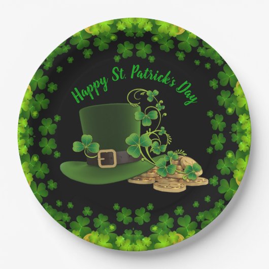 Goudmunten en shamrocks St. Patrick's Day Papieren Bordje (Voorkant)