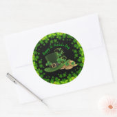 Goudmunten en shamrocks St. Patrick's Day Ronde Sticker (Envelop)