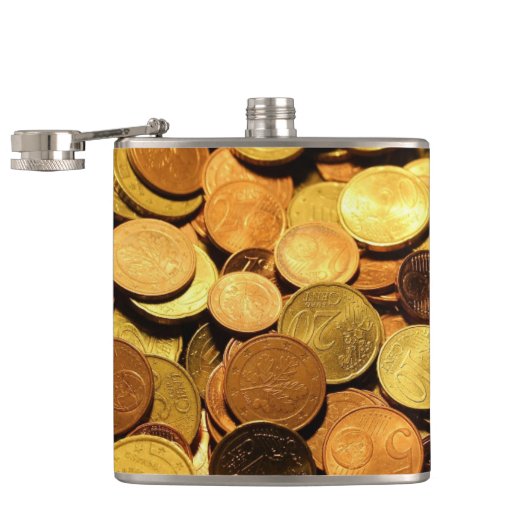 Goudmunten Heupfles (Geopend)